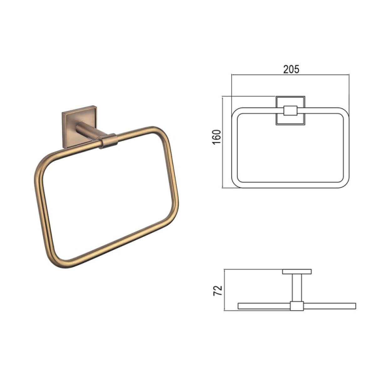 MODENA BRUSH ROSE GOLD πετσετοθήκη 3860BRG - Image 3