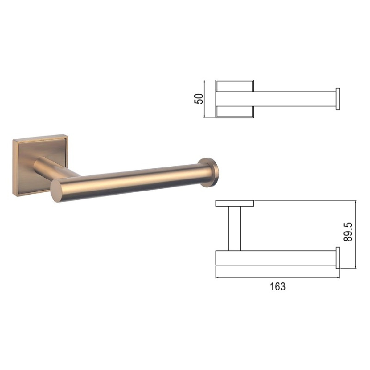 MODENA BRUSH ROSE GOLD χαρτοθήκη τουαλέτας 3851-1BRG - Image 3