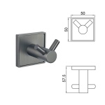 MODENA GUN GREY διπλή κρεμάστρα 3850-2GG - Image 3