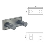MODENA GUN GREY διπλή κρεμάστρα 3853-2GG - Image 3