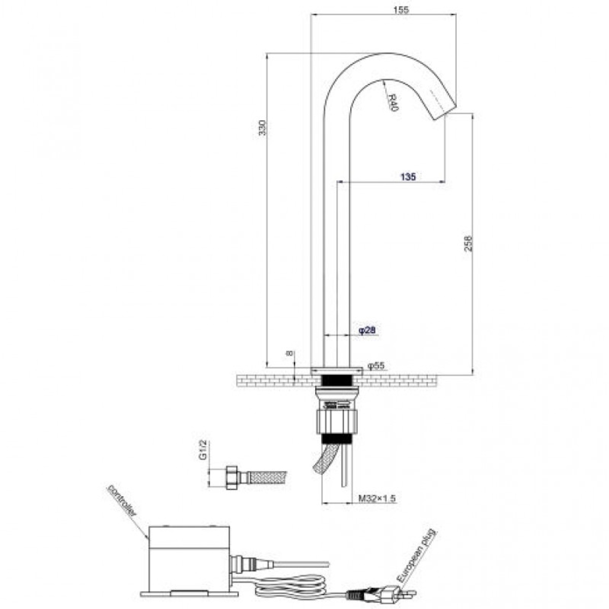 Αυτόματη βρύση ICSA 203LT BLACK - Image 2
