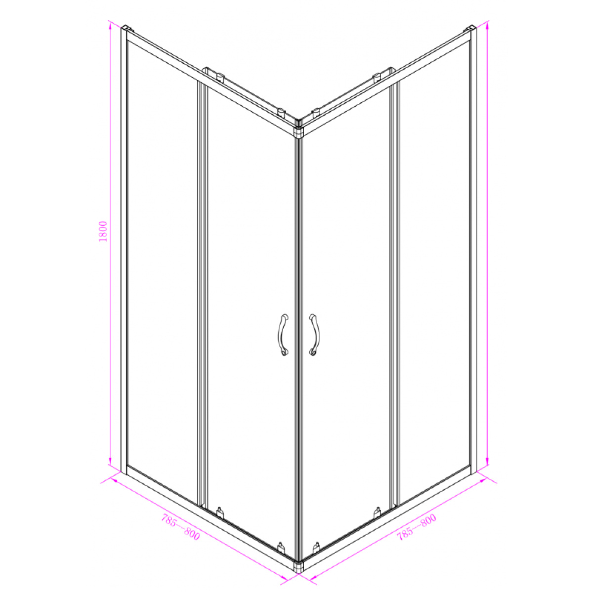 Καμπίνα ντους ICS 275/31NEW 80*80 EASY ASSEMBLE - Image 2