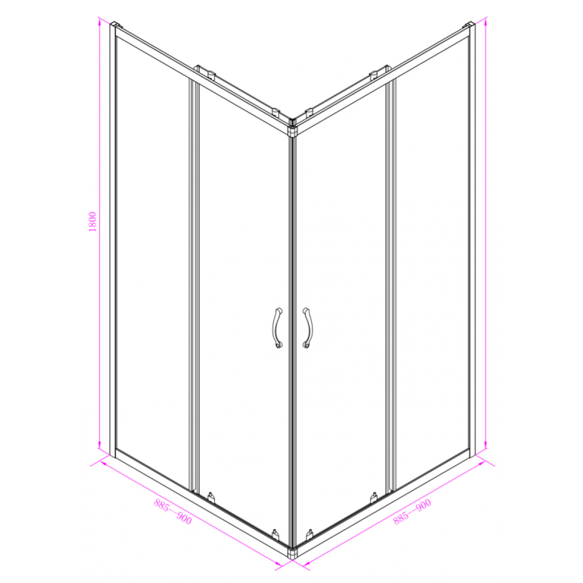 Καμπίνα ντους ICS 275/31NEW 90*90 EASY ASSEMBLE - Image 2