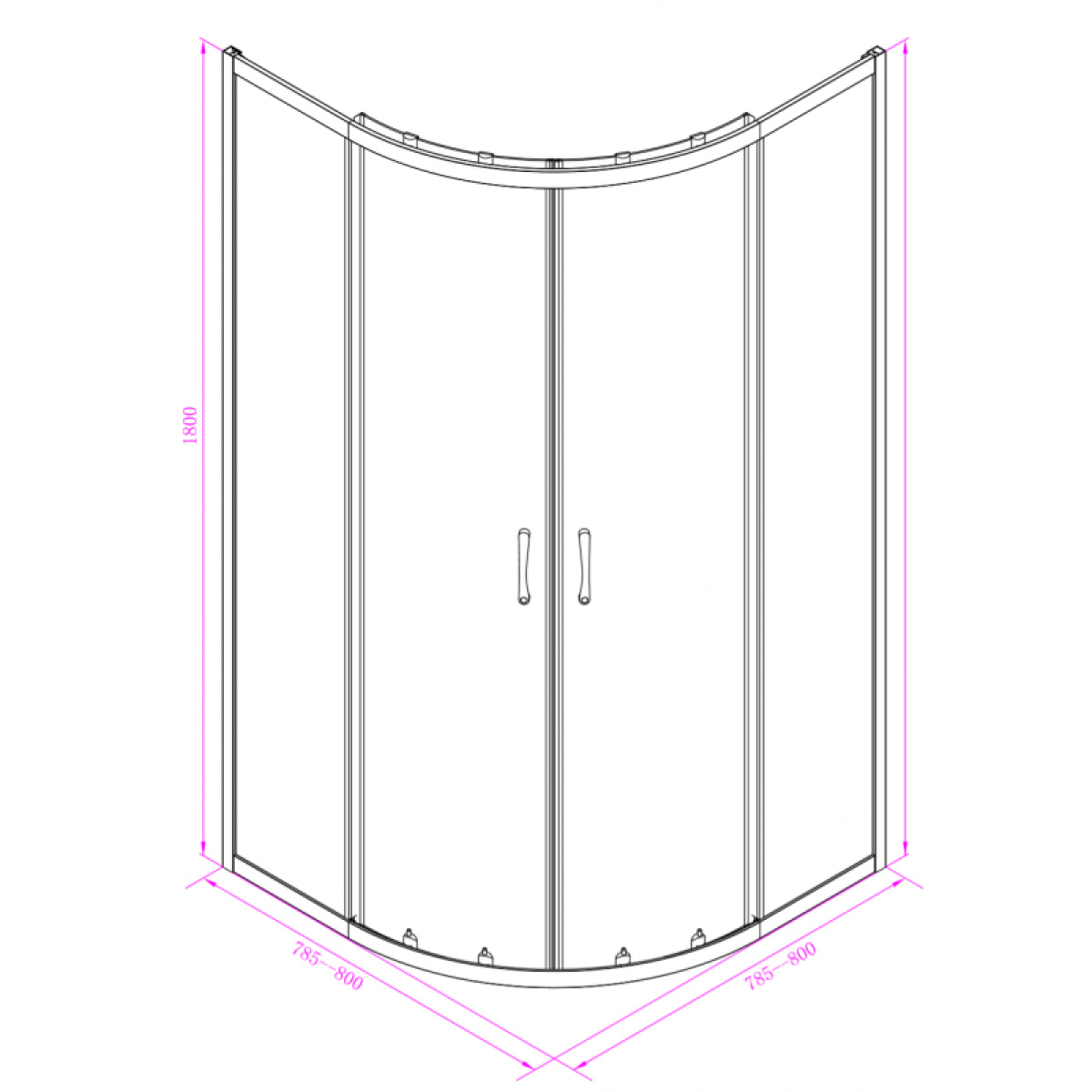 Καμπίνα ντους ICS 585/31 NEW 80*80 EASY ASSEMBLE - Image 2