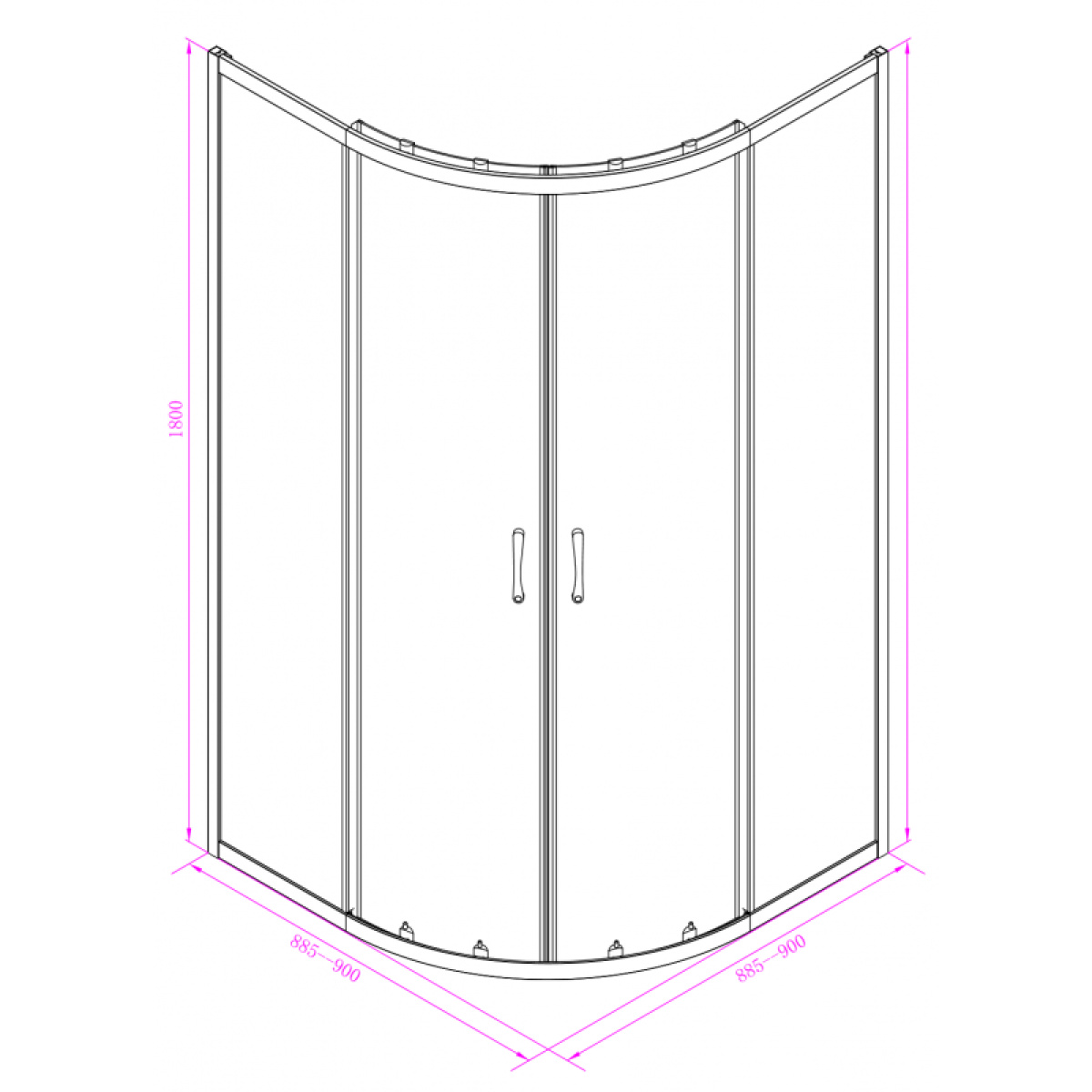 Καμπίνα ντους ICS 585/31 NEW 90*90 EASY ASSEMBLE - Image 2
