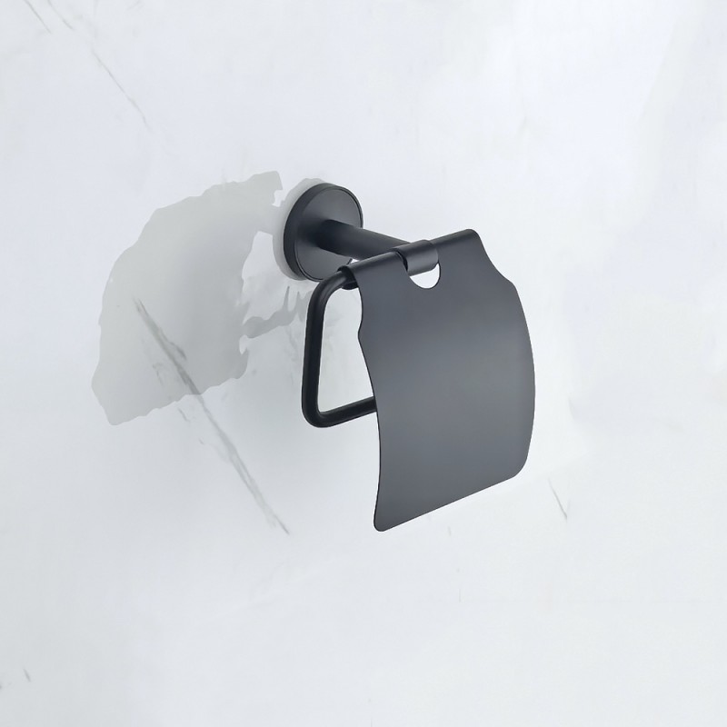 3-800x800-55 LUSSO BLACK MATT χαρτοθήκη τουαλέτας 3651BM - Image 1