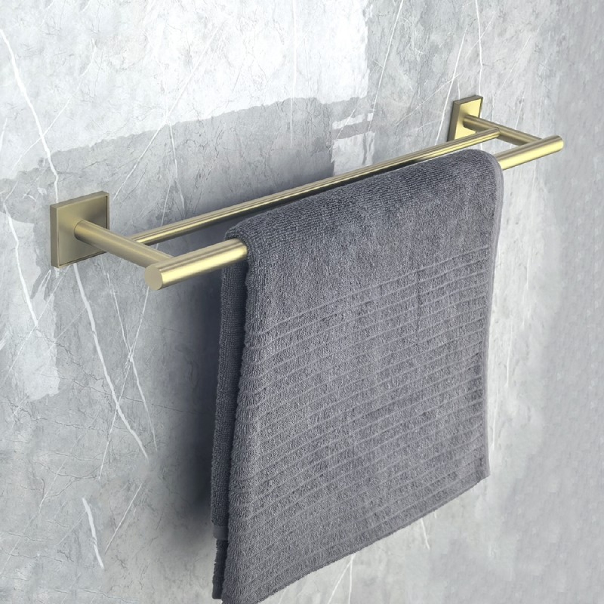 MODENA BRUSH GOLD διπλή πετσετοθήκη 3848BG - Image 2