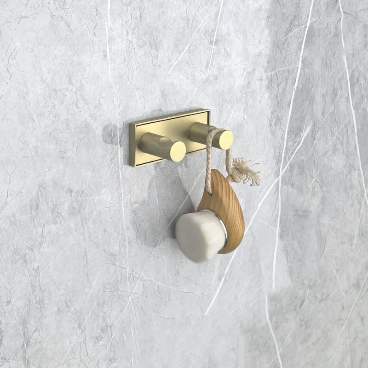 MODENA BRUSH GOLD διπλή κρεμάστρα 3853-2BG - Image 2