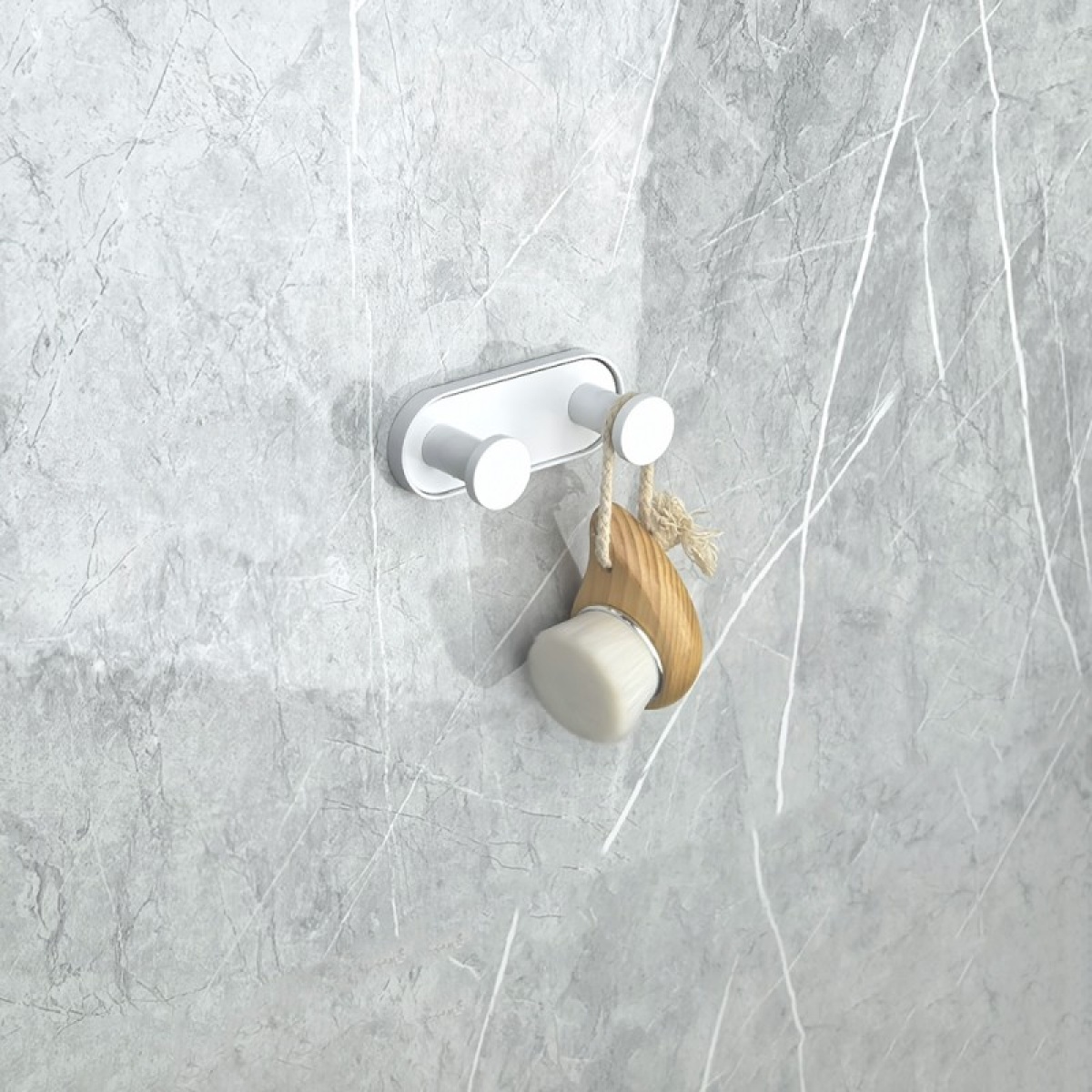 LUSSO WHITE MATT διπλή κρεμάστρα 3653-2WM - Image 2