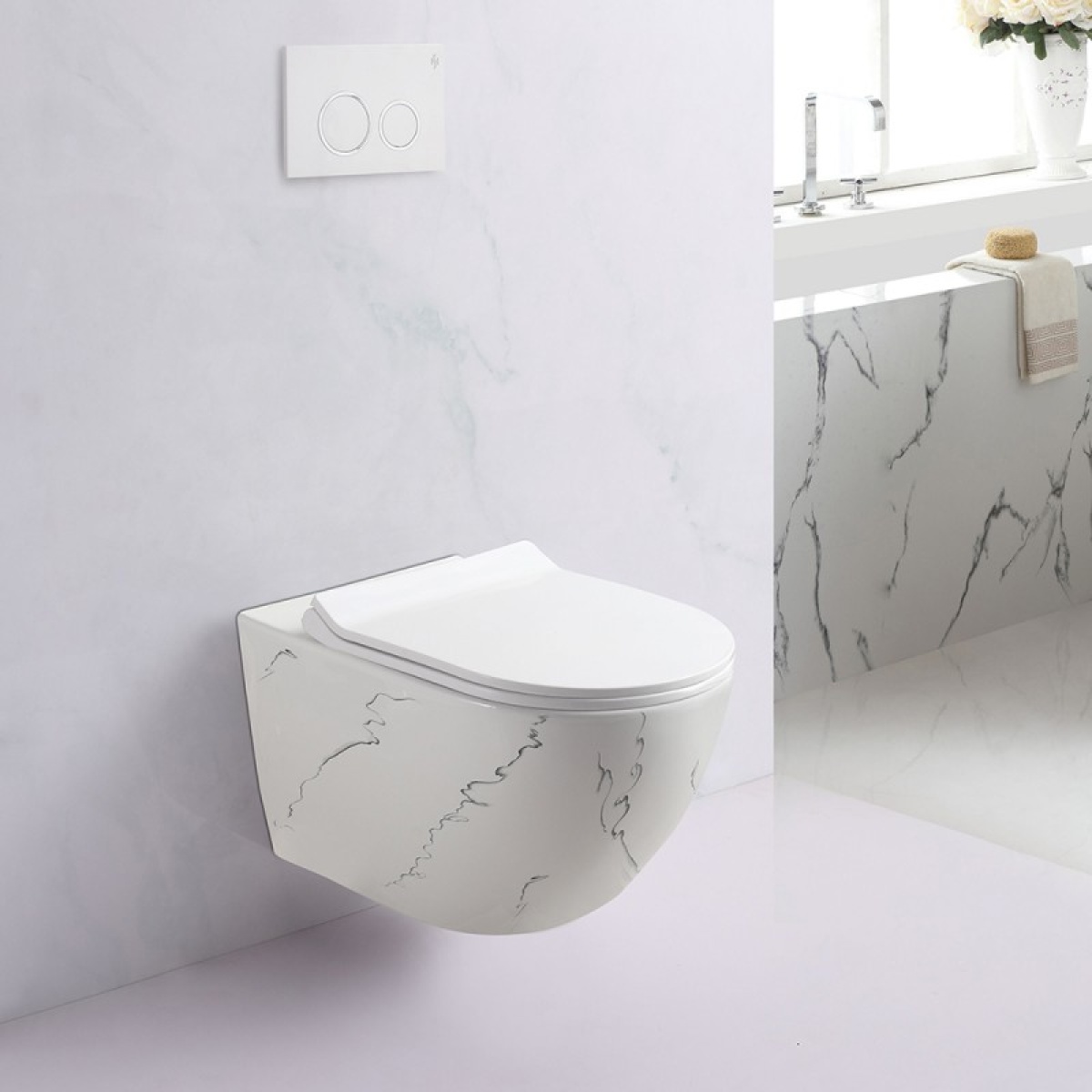 Κρεμαστή/δαπέδου λεκάνη τουαλέτας ICC 4937 MARBLE - Image 2