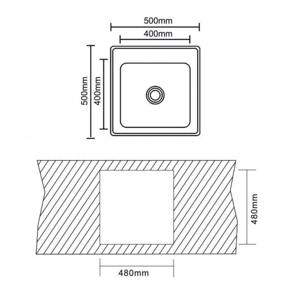 Νεροχύτης κουζίνας αλπακά ICK 5050B - Image 2