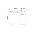 PVC έπιπλο AMO-60 5157-60 + νιπτήρας 5953W-2NEW - Image 2