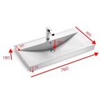 Πορσελάνινος νιπτήρας για έπιπλο MILO 5953W 76CM - Image 2