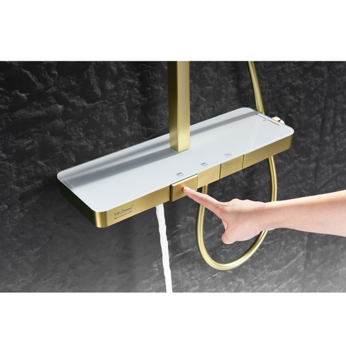 Σύστημα ντους με θερμοστάτη 6703BRUSH GOLD - Image 3