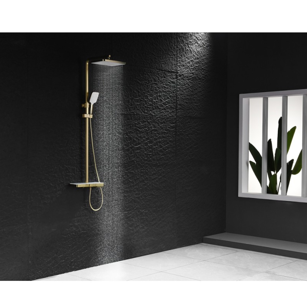 Σύστημα ντους με θερμοστάτη 6703BRUSH GOLD - Image 2