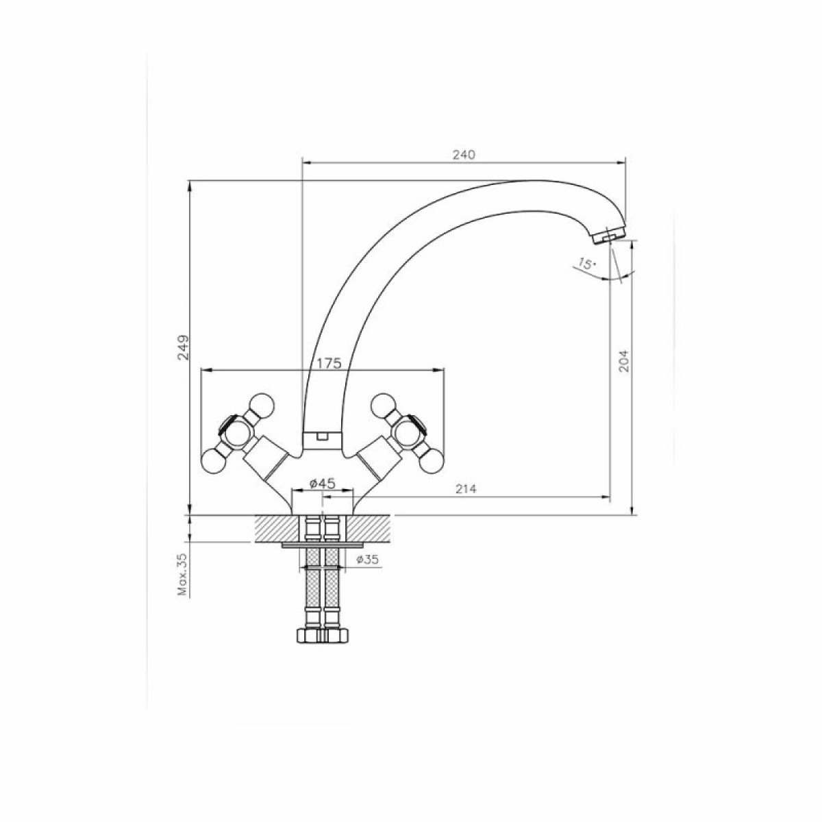 Ορειχάλκινη μπαταρία ΑΛΓΑΡΑ ICF 7002851BR - Image 2