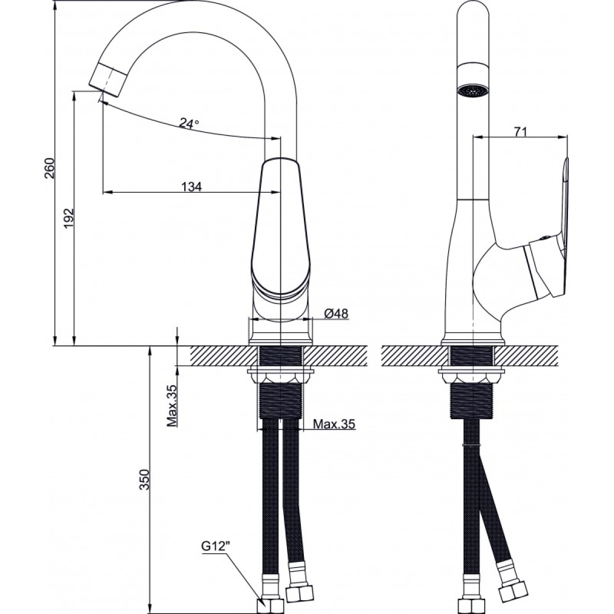 Ορειχάλκινη μπαταρία ALFI ICF 7401123 7119 - Image 2