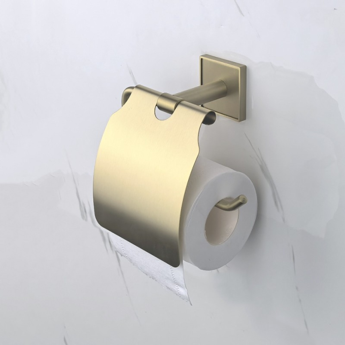 MODENA BRUSH GOLD χαρτοθήκη τουαλέτας με καπάκι 3851BG - Image 2