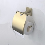 MODENA BRUSH GOLD χαρτοθήκη τουαλέτας με καπάκι 3851BG - Image 2
