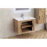 Έπιπλο μπάνιου AREZZO 8045 WOODEN με λευκό νιπτήρα 8066