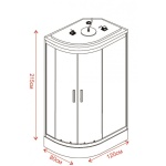 Καμπίνα υδρομασάζ ΛΙΝΤΑ ICSH 8115R NEW EASY ASSEMBLE