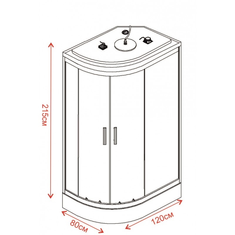 8115R-D-800x800-1 Καμπίνα υδρομασάζ ΛΙΝΤΑ ICSH 8115R NEW EASY ASSEMBLE - Image 1
