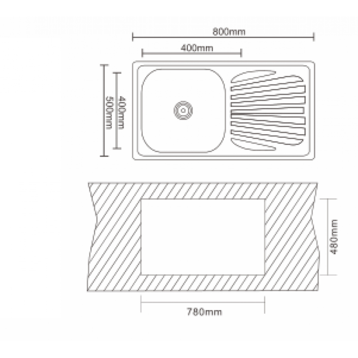 Νεροχύτης κουζίνας αλπακά ICK 8050PF TAMPICO REVERSIVE - Image 3