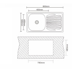 Νεροχύτης κουζίνας αλπακά ICK 8050PF TAMPICO REVERSIVE - Image 3