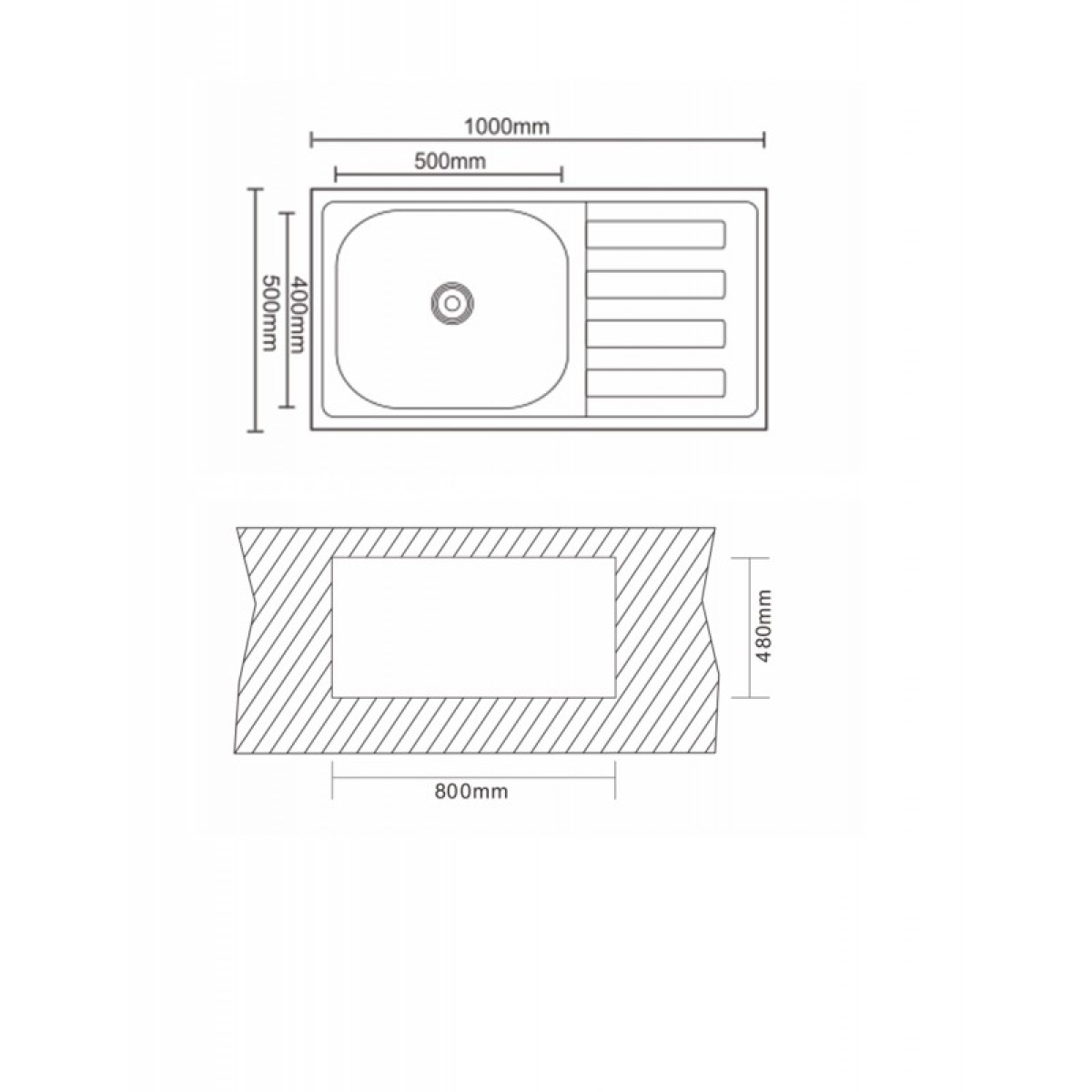 Νεροχύτης κουζίνας αλπακά ICK10050L TAMPICO - Image 3