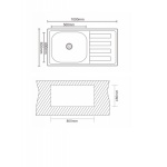 Νεροχύτης κουζίνας αλπακά ICK10050L TAMPICO - Image 3