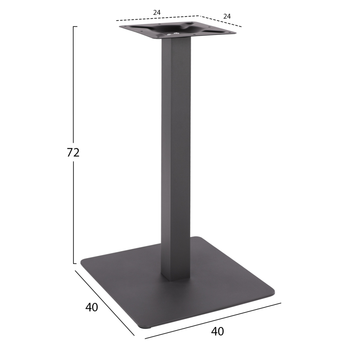 ΒΑΣΗ ΜΕΤΑΛΛΙΚΗ ΓΚΡΙ 40X40X72Υεκ. HM414.20 - Image 2
