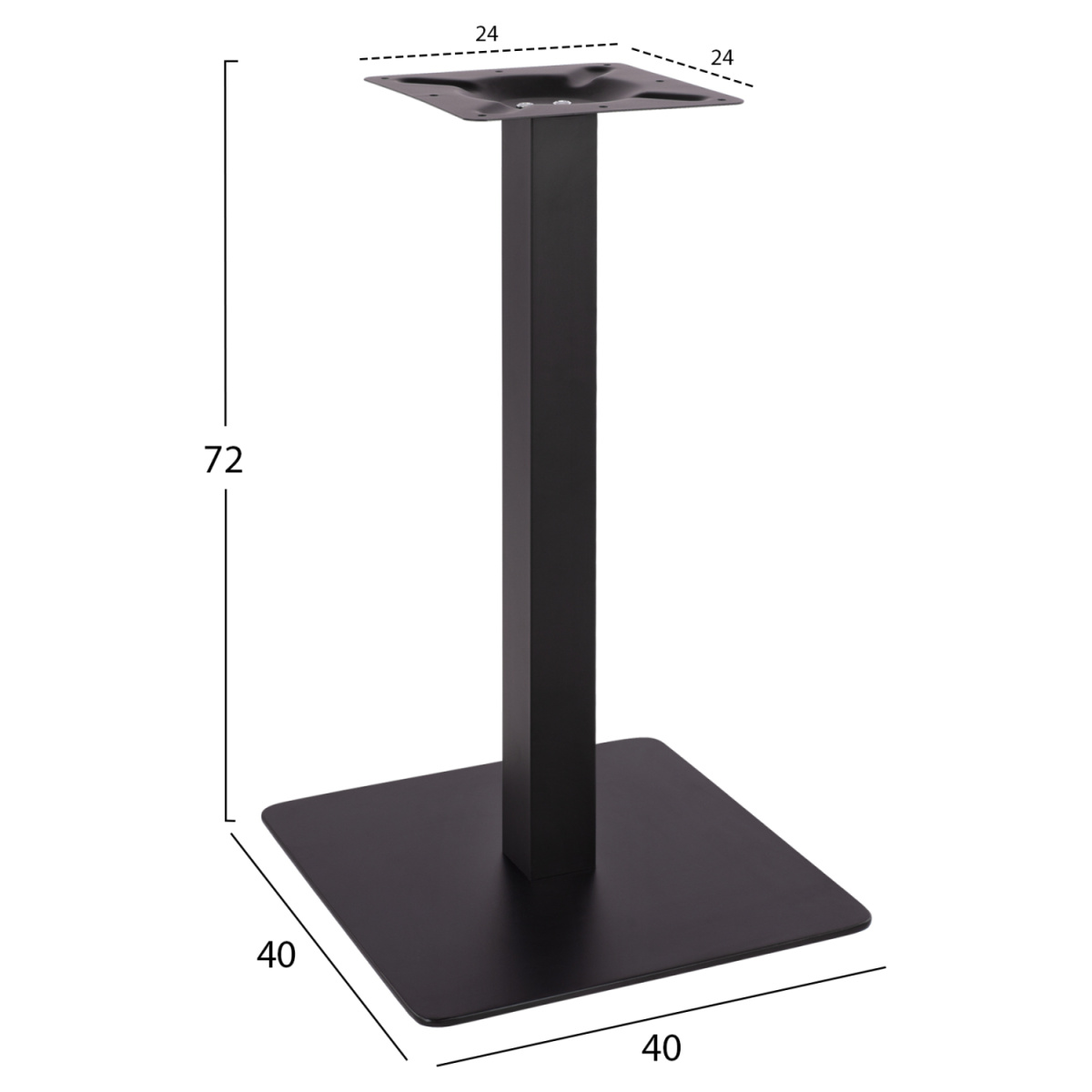 ΒΑΣΗ ΜΕΤΑΛΛΙΚΗ ΜΑΥΡΗ ΜΑΤ 40X40X72Υεκ. HM414.11 - Image 2