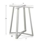 ΒΑΣΗ ΤΡΑΠΕΖΙΟΥ ΛΕΥΚΗ ΜΕΤΑΛΛΙΚΗ HM470.02 60x60x72 εκ. - Image 2