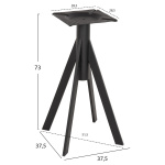 ΒΑΣΗ ΤΡΑΠΕΖΙΟΥ ΜΑΥΡΗ ΜΕΤΑΛΛΙΚΗ ΗΜ5918 37,5x37,5x73Y εκ. - Image 2