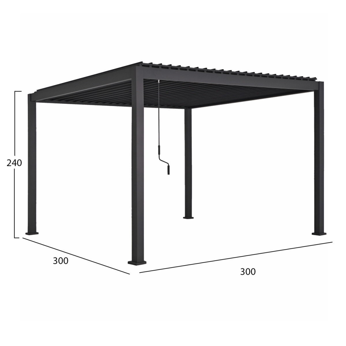 ΒΙΟΚΛΙΜΑΤΙΚΗ ΠΕΡΓΚΟΛΑ ΑΛΟΥΜΙΝΙΟΥ DOMECIL HM6611.01 ΜΕ ΜΕΤΑΛ. ΠΕΡΣΙΔΕΣ--300x300x240Υ - Image 2