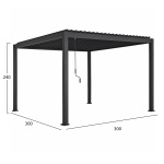 ΒΙΟΚΛΙΜΑΤΙΚΗ ΠΕΡΓΚΟΛΑ ΑΛΟΥΜΙΝΙΟΥ DOMECIL HM6611.01 ΜΕ ΜΕΤΑΛ. ΠΕΡΣΙΔΕΣ--300x300x240Υ - Image 2