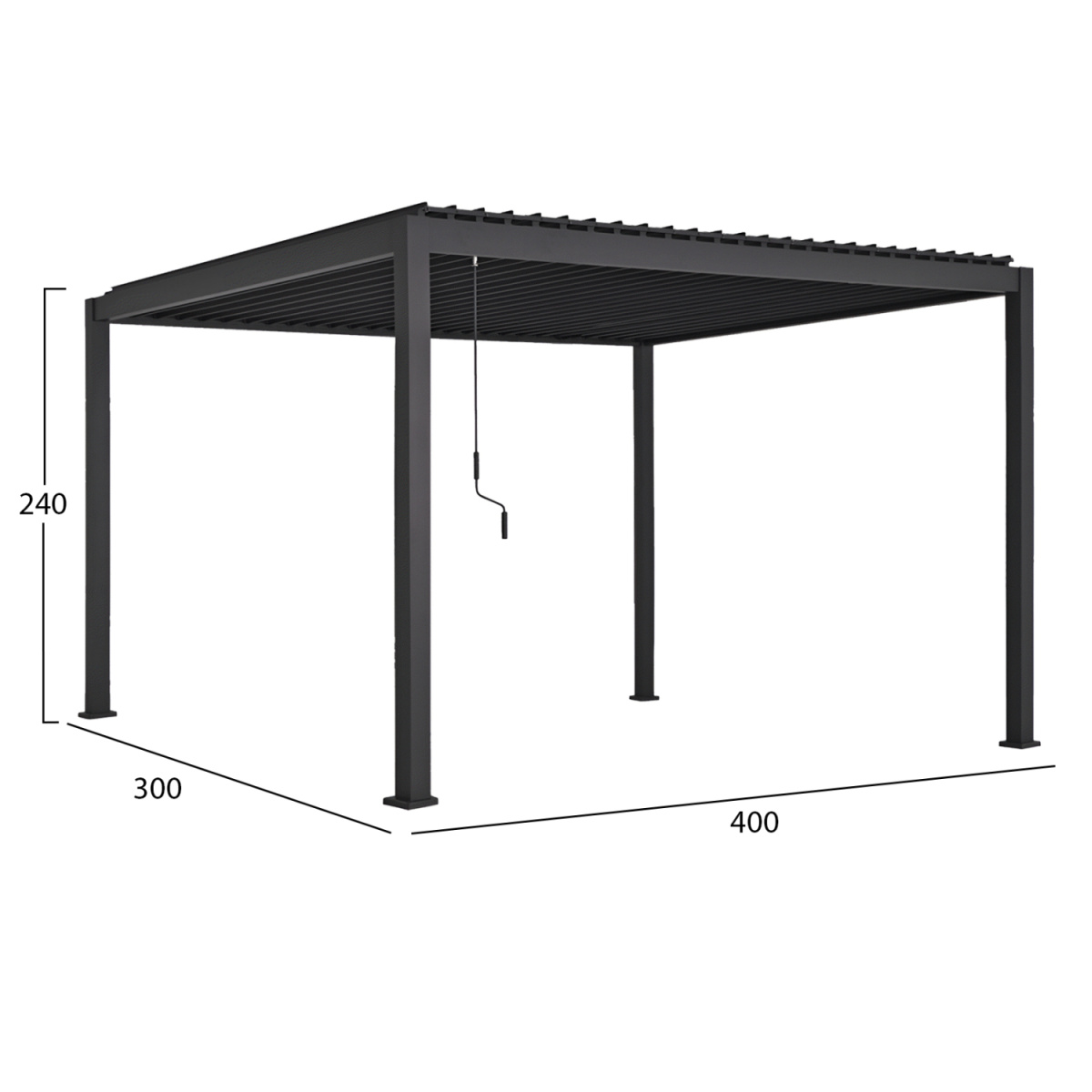 ΒΙΟΚΛΙΜΑΤΙΚΗ ΠΕΡΓΚΟΛΑ ΑΛΟΥΜΙΝΙΟΥ DOMECIL HM6612.01 ΜΕ ΜΕΤΑΛ. ΠΕΡΣΙΔΕΣ--300x400x240Υ - Image 2