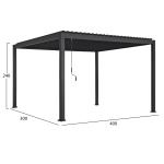 ΒΙΟΚΛΙΜΑΤΙΚΗ ΠΕΡΓΚΟΛΑ ΑΛΟΥΜΙΝΙΟΥ DOMECIL HM6612.01 ΜΕ ΜΕΤΑΛ. ΠΕΡΣΙΔΕΣ--300x400x240Υ - Image 2