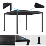 ΒΙΟΚΛΙΜΑΤΙΚΗ ΠΕΡΓΚΟΛΑ ΑΛΟΥΜΙΝΙΟΥ DOMECIL HM6612.01 ΜΕ ΜΕΤΑΛ. ΠΕΡΣΙΔΕΣ--300x400x240Υ - Image 3