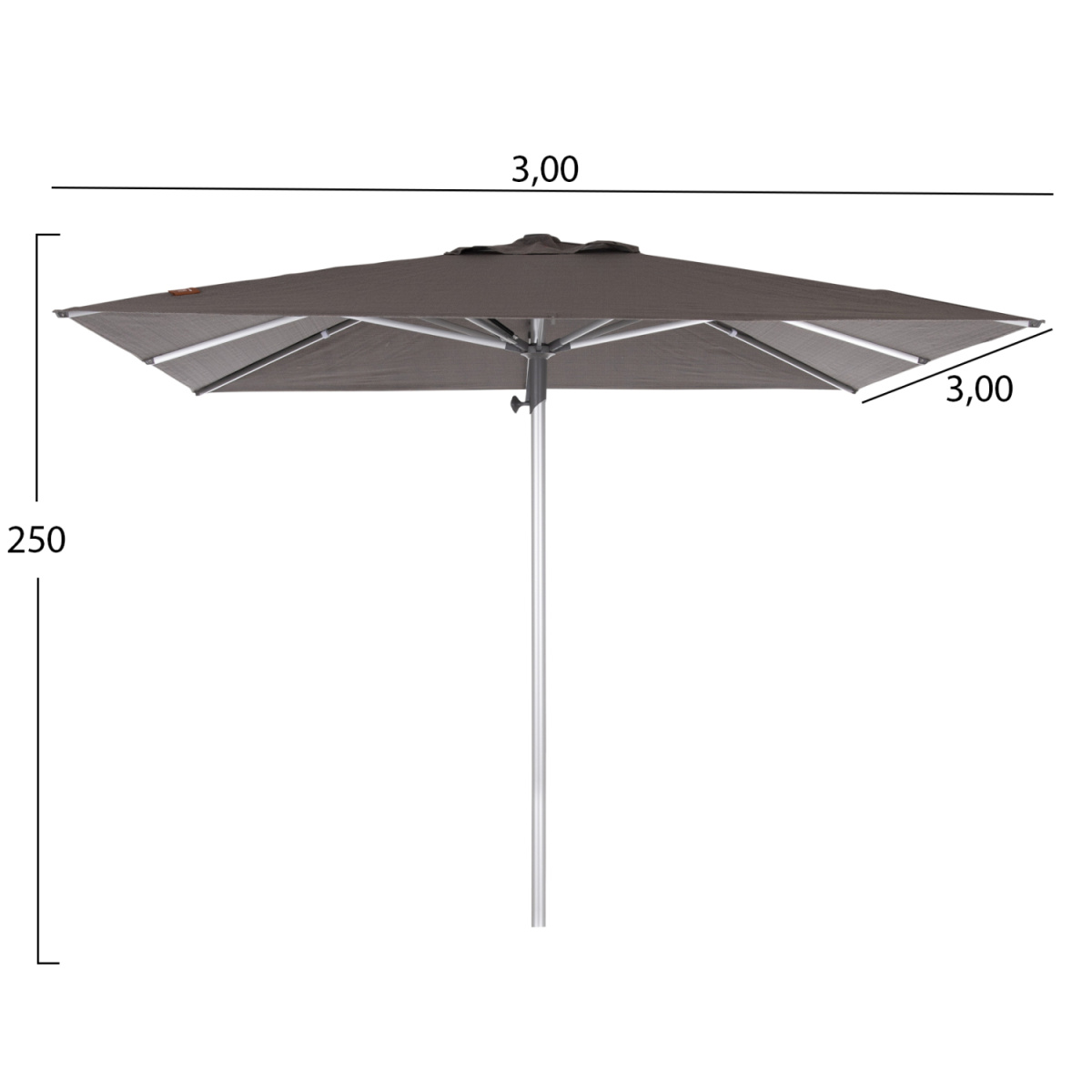 ΟΜΠΡΕΛΑ ΕΠΑΓΓΕΛΜΑΤΙΚΗ GLADELL 3X3m HM6604.01 ΓΚΡΙ ΠΑΝΙ-ΑΝΟΔΙΩΜΕΝΟ ΑΛΟΥΜΙΝΙΟ - Image 2