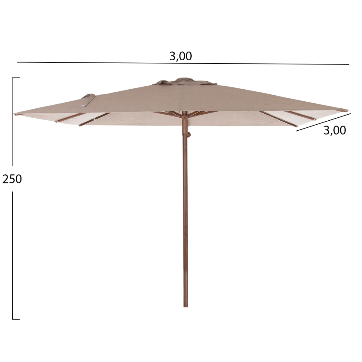 ΟΜΠΡΕΛΑ ΕΠΑΓΓΕΛΜΑΤΙΚΗ GLADELL 3X3m HM6604.02 ΜΠΕΖ ΠΑΝΙ-HEAT TRANSFER ΑΛΟΥΜΙΝΙΟ - Image 2