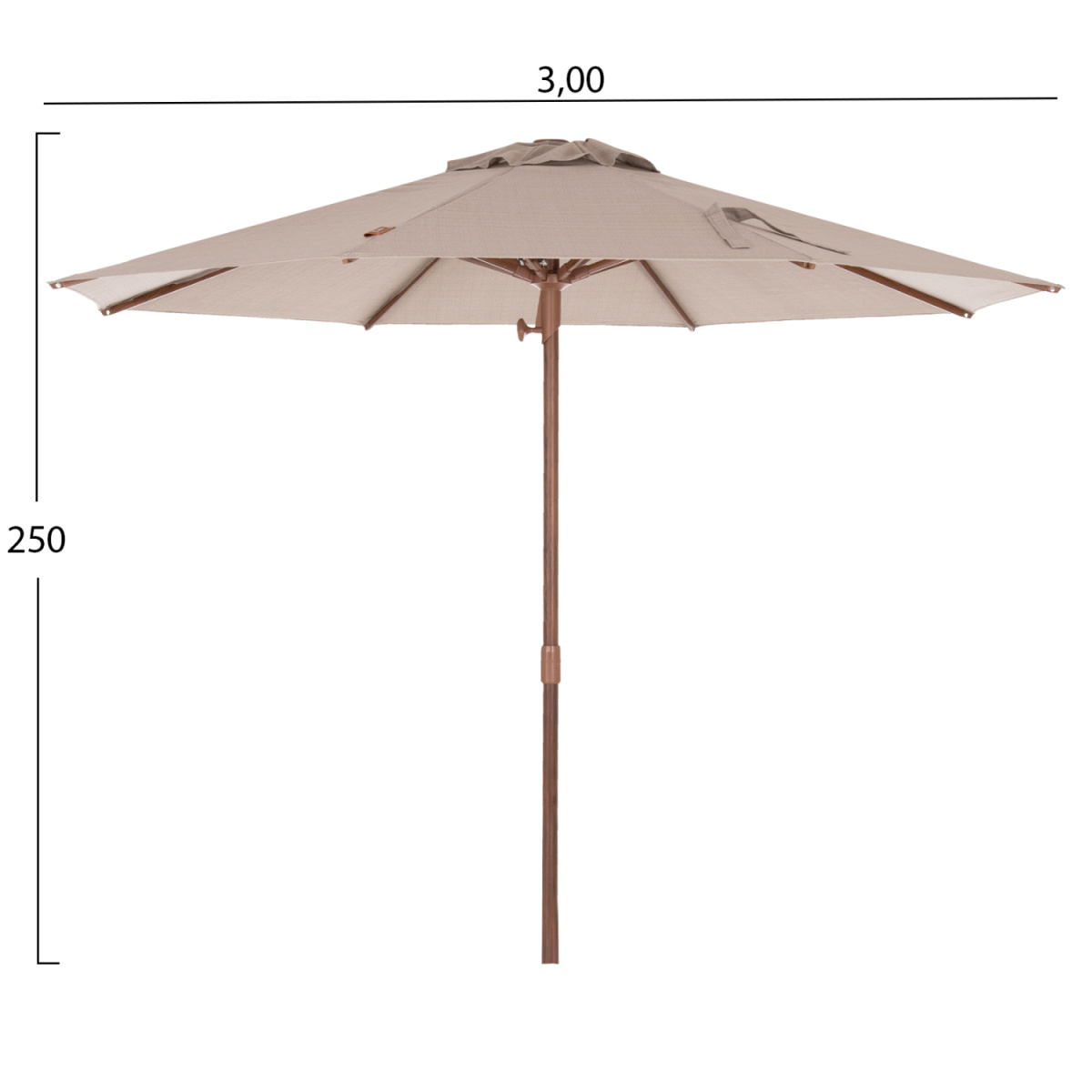 ΕΠΑΓΓΕΛΜΑΤΙΚΗ ΟΜΠΡΕΛΑ GLADELL Φ3,00μ HM6603.02 ΜΠΕΖ ΠΑΝΙ-HEAT TRANSFER ΑΛΟΥMΙΝΙΟ (ΧΩΡΙΣ ΒΑΣΗ) - Image 2