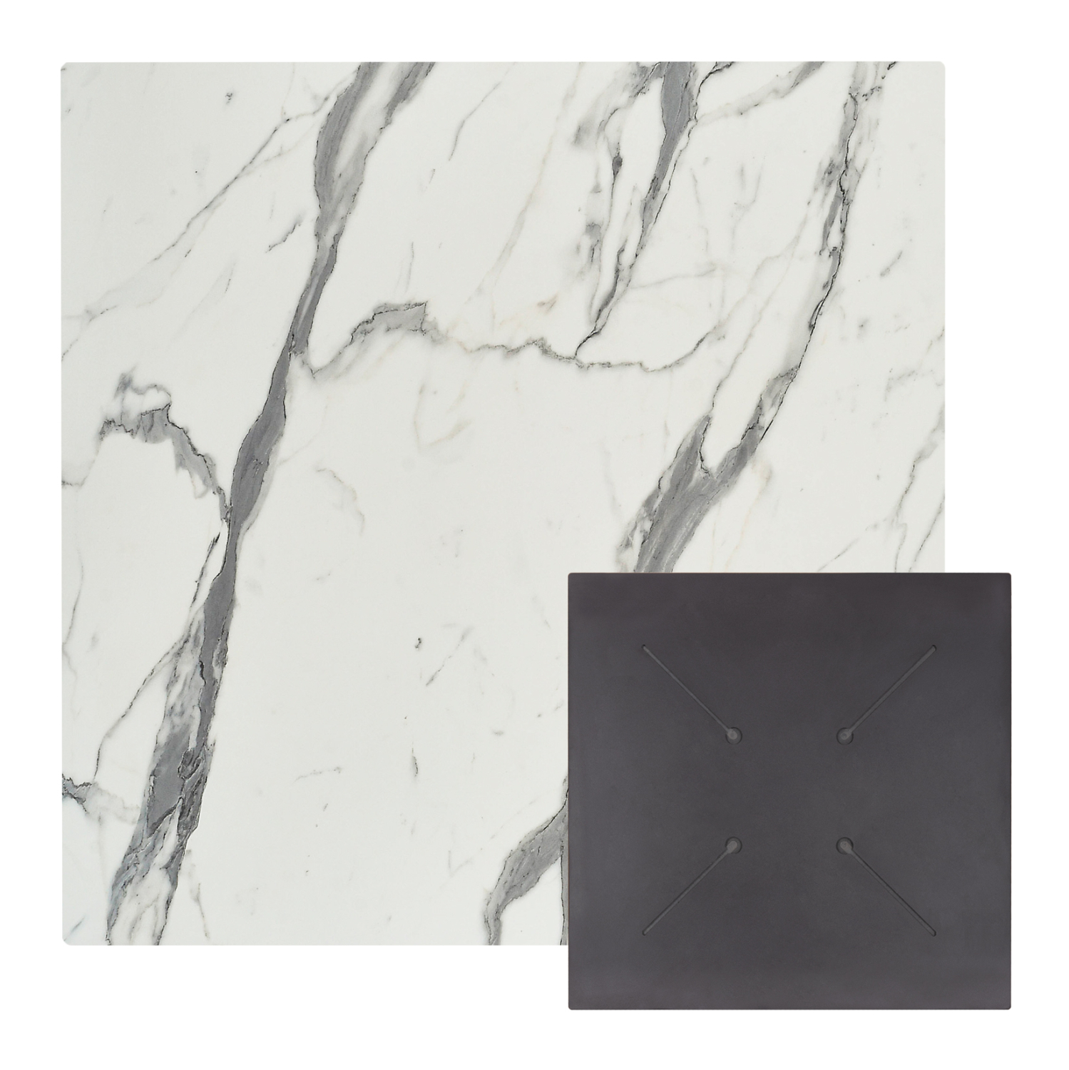 epifaneia-trapezioy-hpl-tetragoni-fb9583-6 ΕΠΙΦΑΝΕΙΑ ΤΡΑΠΕΖΙΟΥ HPL ΤΕΤΡΑΓΩΝΗ HM5837.31 WHITE MARBLE 60x60εκ. - Image 1