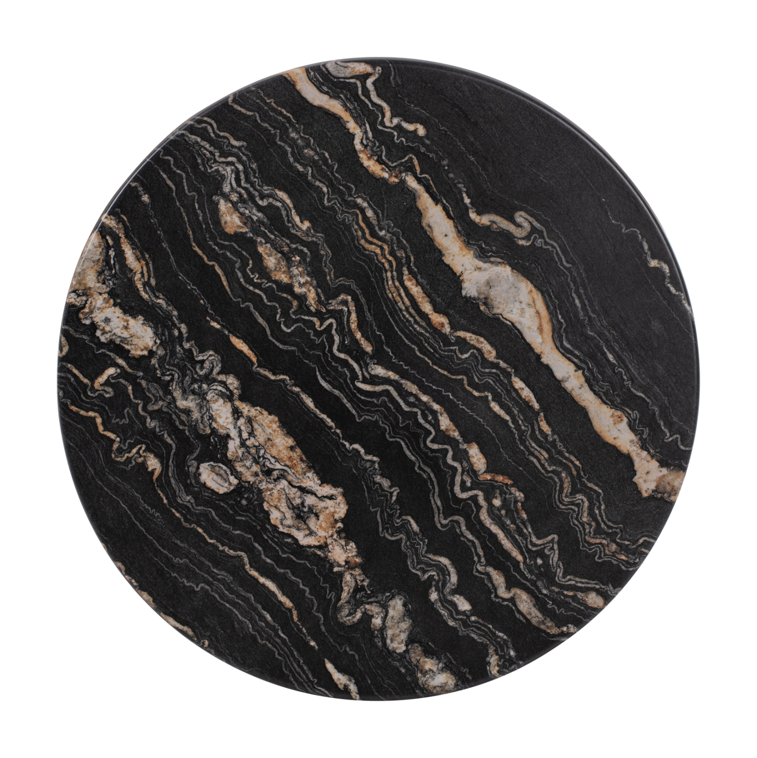 epifaneia-trapezioy-stroggyli-5787-werza ΕΠΙΦΑΝΕΙΑ ΤΡΑΠΕΖΙΟΥ Φ60Χ2.5εκ. 5787 WERZALIT BLACK GOLD MARBLE HM5227.15 - Image 1