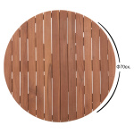 ΕΠΙΦΑΝΕΙΑ ΤΡΑΠΕΖΙΟΥ ΣΤΡΟΓΓΥΛΗ HM18133 ΞΥΛΟ TEAK--ΦΥΣΙΚΟ Φ70x4(πάχος)εκ. - Image 2