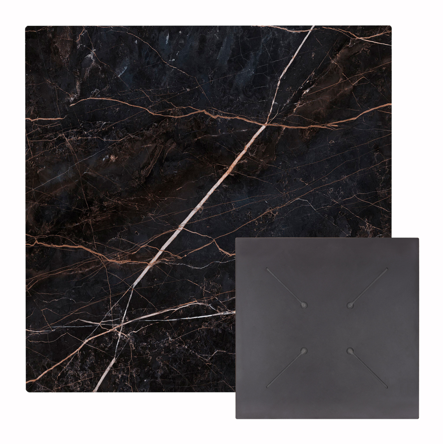 epifaneia-trapezioy-tetragoni-hpl-fb9583-10 ΕΠΙΦΑΝΕΙΑ ΤΡΑΠΕΖΙΟΥ ΤΕΤΡΑΓΩΝΗ HPL HM5839.34 BLACK MARBLE 80x80εκ - Image 1