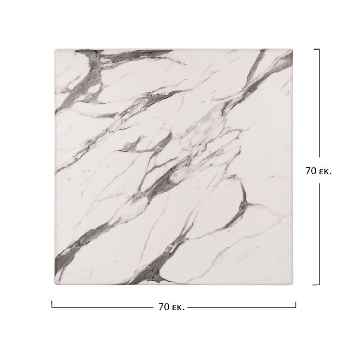 ΕΠΙΦΑΝΕΙΑ ΤΡΑΠΕΖΙΟΥ WERZALIT 70Χ70Χ3.5εκ. MARBLE WHITE-GREY 5657 HM5230.11 - Image 2