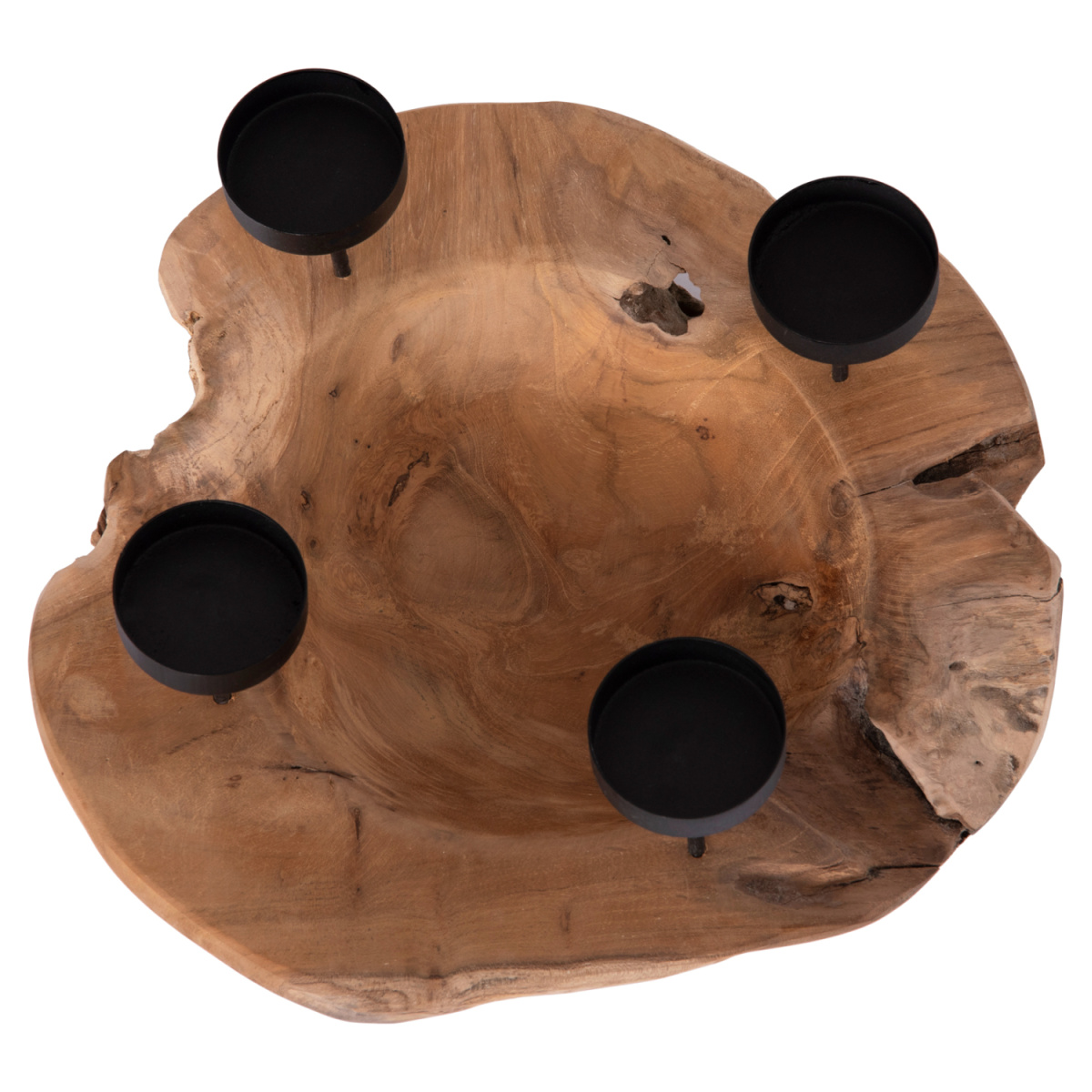 ΕΠΙΤΡΑΠΕΖΙΟ ΚΗΡΟΠΗΓΙΟ/BOWL FRAN HM4390 ΞΥΛΟ ΤΕΑΚ-ΜΕΤΑΛΛΟ 30x30x7-15Υεκ. - Image 4