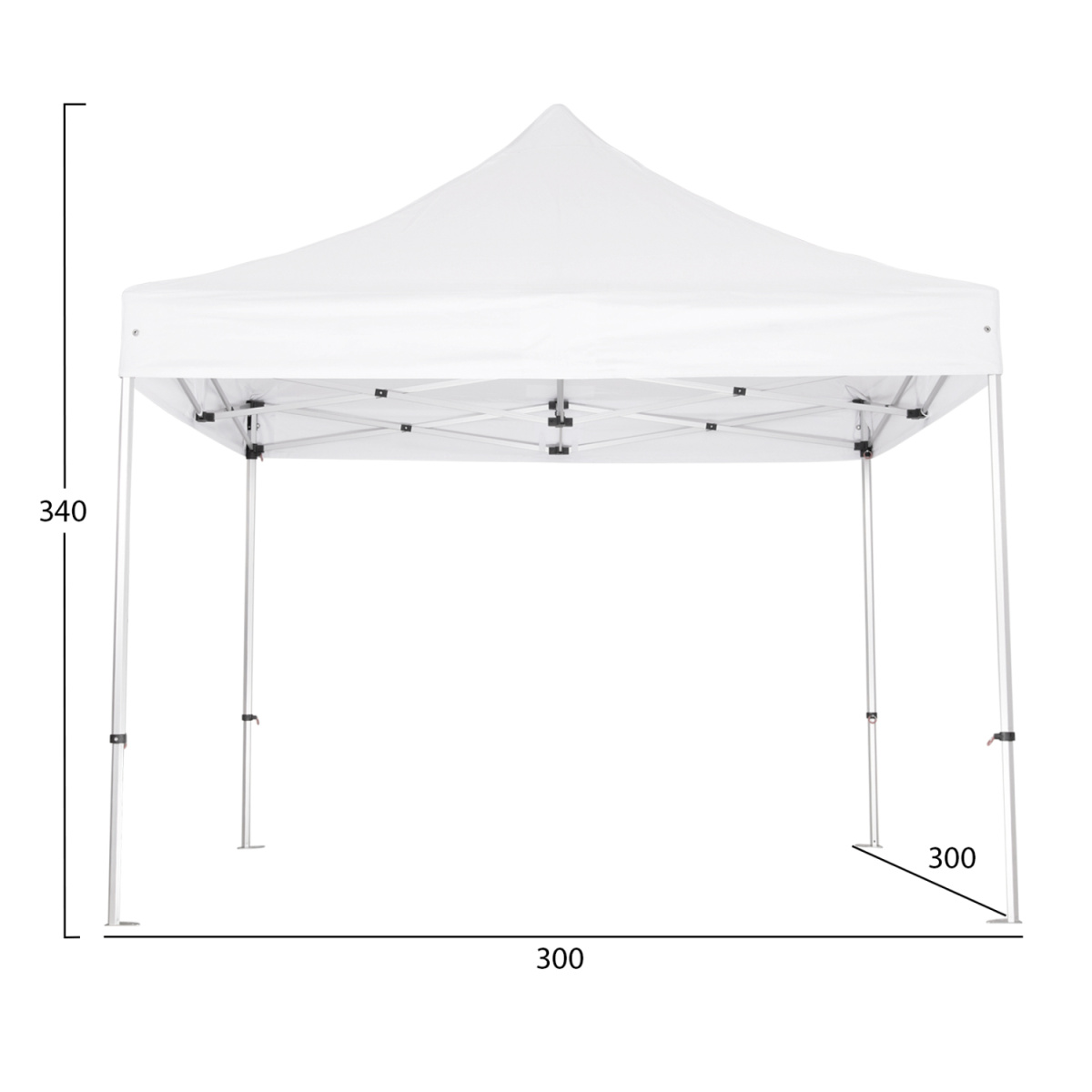 GAZEBO ΕΠΑΓΓΕΛΜΑΤΙΚΟ ΒΑΡΕΩΣ ΤΥΠΟΥ CRESSEN HM6305 ΠΤΥΣΣΟΜΕΝΟ ΑΛΟΥΜΙΝΙΟΥ 3x3x3,4Y - Image 2