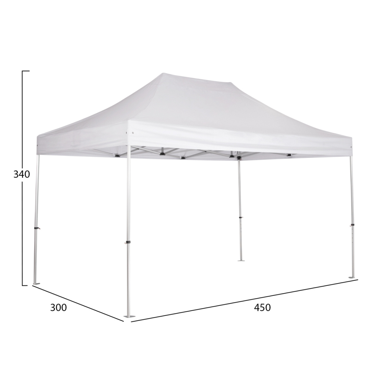 GAZEBO ΕΠΑΓΓΕΛΜΑΤΙΚΟ ΒΑΡΕΩΣ ΤΥΠΟΥ CRESSEN HM6306 ΠΤΥΣΣΟΜΕΝΟ ΑΛΟΥΜΙΝΙΟΥ 3x4,5x3,4Y - Image 2